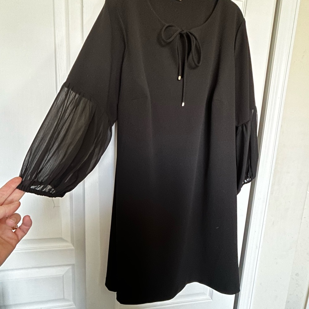 Tommy Hilfiger Black knee length A-line long Sleeve Dress - Picture 2 of 4